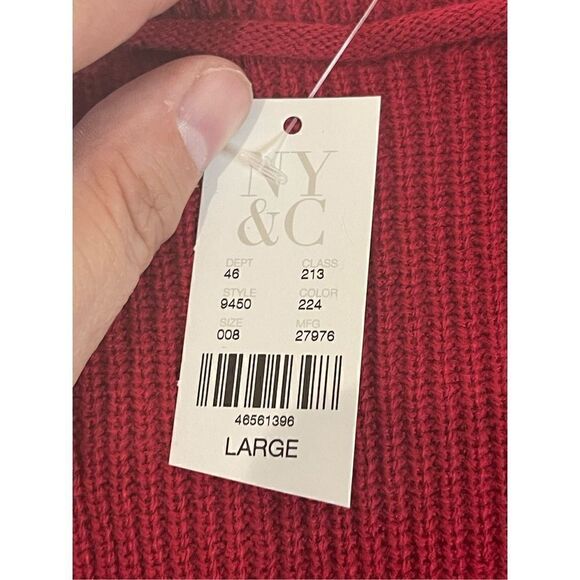 Soho New York & Co red sweater high low Large NWT - Picture 7 of 7